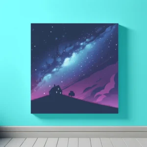 Cosmic Homestead | Illustrated Landscape Space Art | LoveSpaceArt