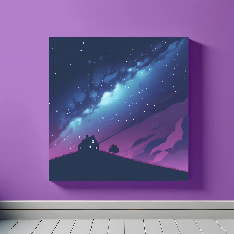 Cosmic Homestead | Illustrated Landscape Space Art | LoveSpaceArt