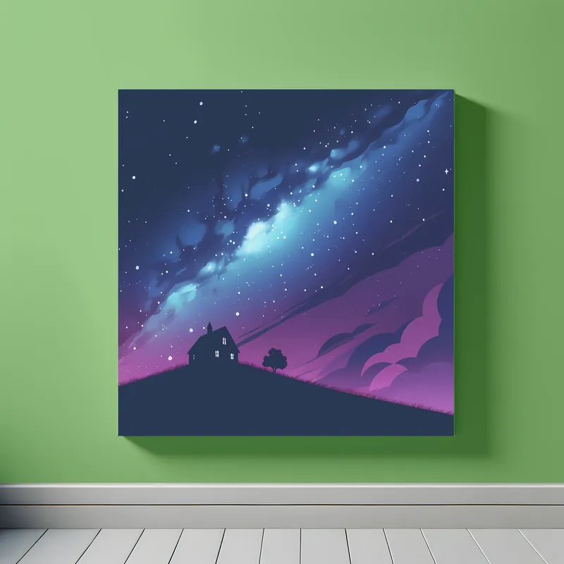 Cosmic Homestead | Illustrated Landscape Space Art | LoveSpaceArt