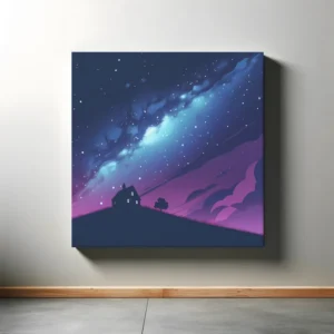 Cosmic Homestead | Illustrated Landscape Space Art | LoveSpaceArt