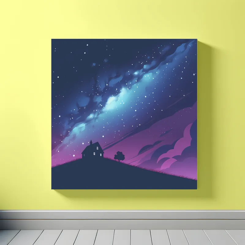 Cosmic Homestead | Illustrated Landscape Space Art | LoveSpaceArt