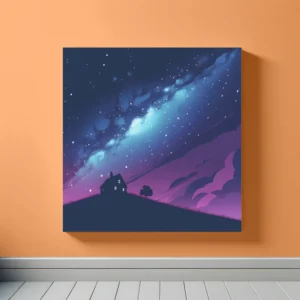 Cosmic Homestead | Illustrated Landscape Space Art | LoveSpaceArt