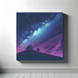 Cosmic Homestead | Illustrated Landscape Space Art | LoveSpaceArt