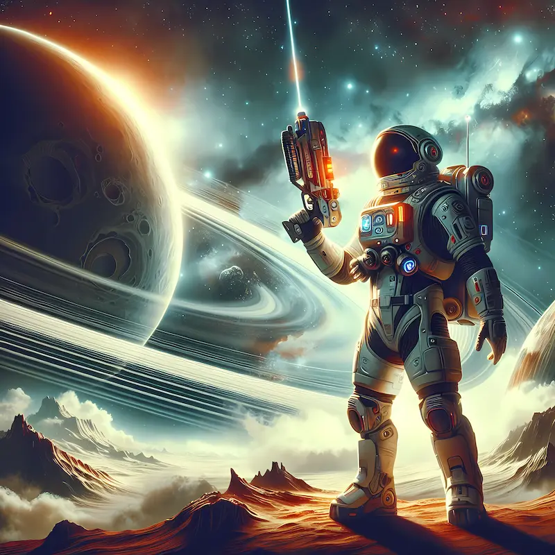 Galactic Adventure | Futuristic Astronaut Landscape Space Art | LoveSpaceArt