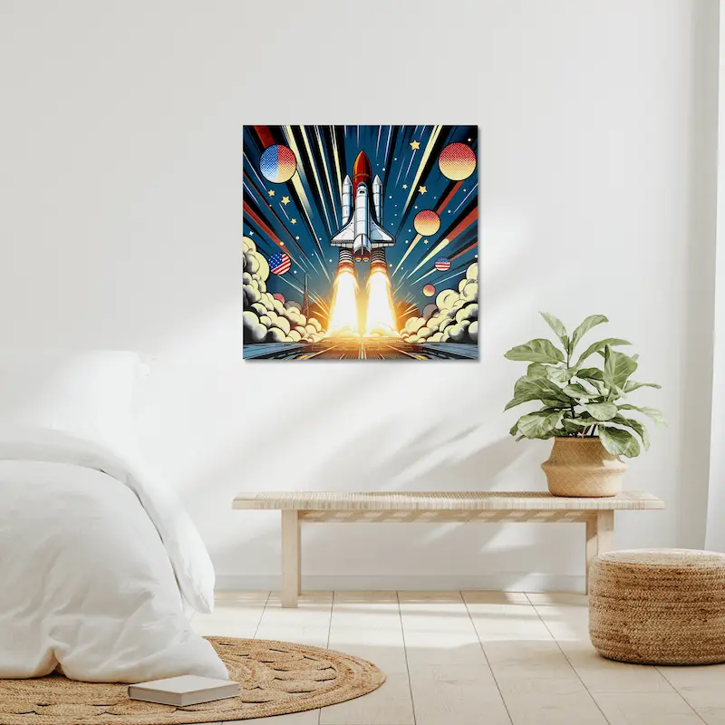 Galactic Launch Spectacle | Retro Rocket Space Art | LoveSpaceArt