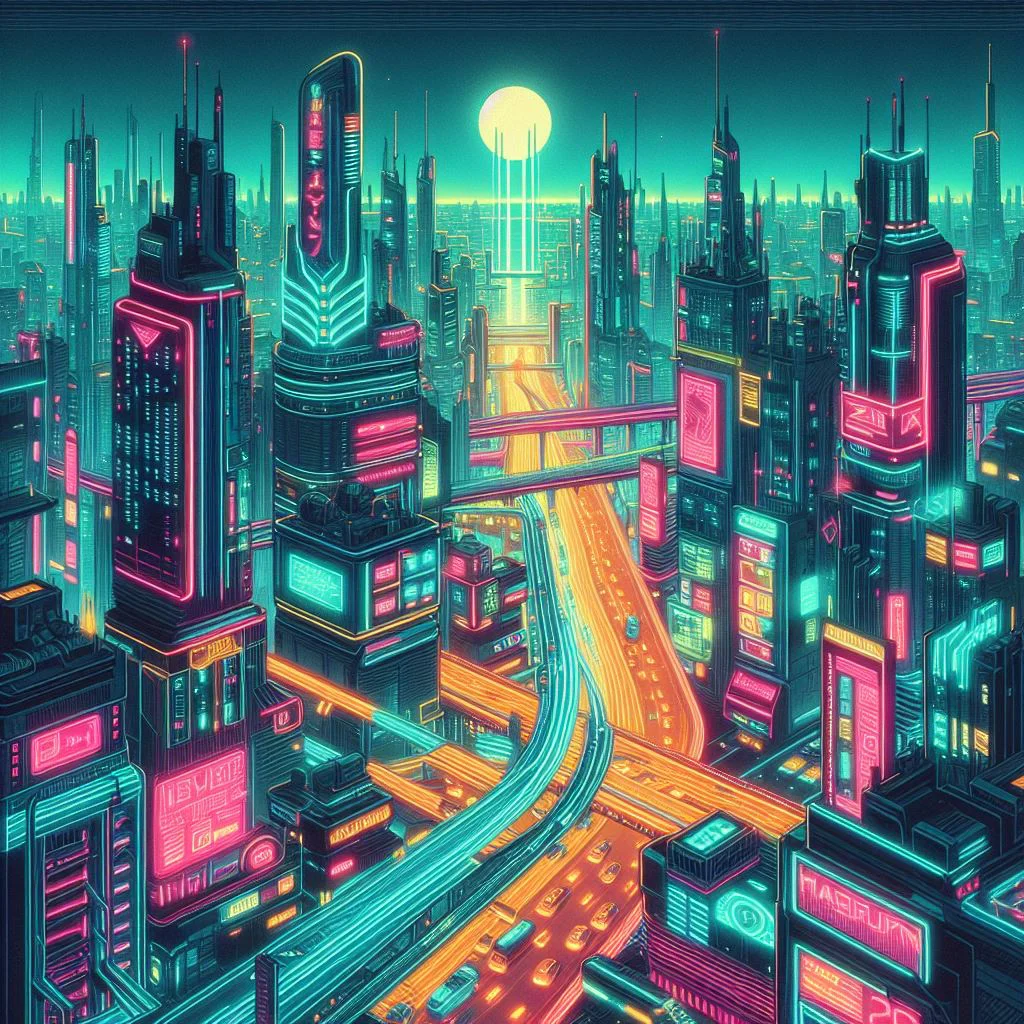 Neon Metropolis | Cyberpunk Space Art | LoveSpaceArt