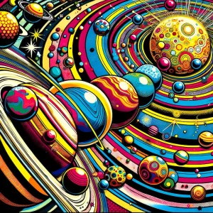 Vibrant Space Planetary Orbs | Pop Art Space Art | LoveSpaceArt