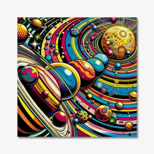 Vibrant Space Planetary Orbs | Pop Art Space Art | LoveSpaceArt