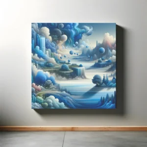 Azure Dreams Unbound | Surreal Abstract Landscape Space Art | LoveSpaceArt