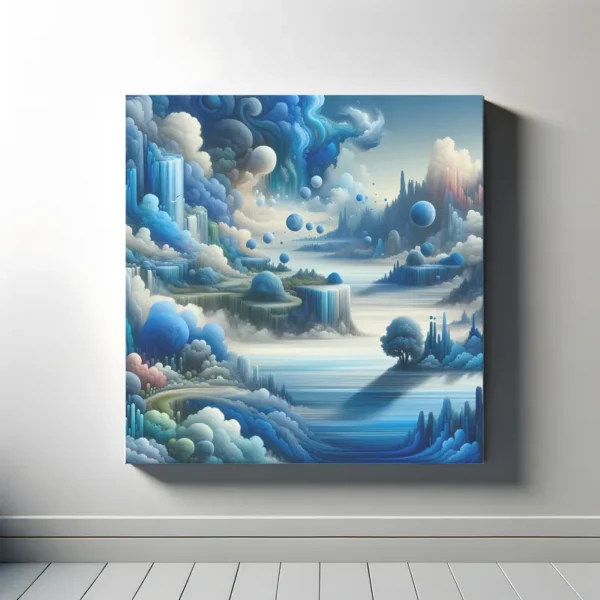 Azure Dreams Unbound | Surreal Abstract Landscape Space Art | LoveSpaceArt