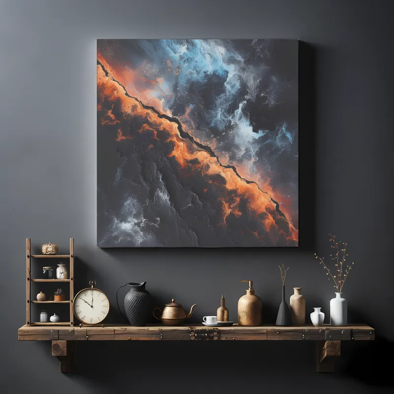 Confluence of Ice and Fire | Abstract Space Art | LoveSpaceArt