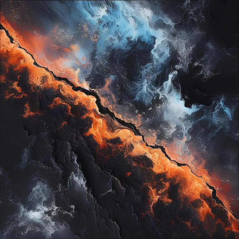 Confluence of Ice and Fire | Abstract Space Art | LoveSpaceArt