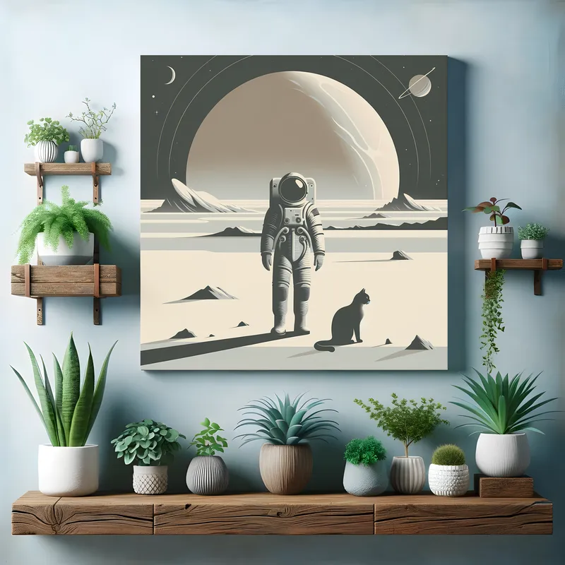 Cosmic Companionship | Illustrated Retro Space Art | LoveSpaceArt