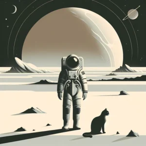 Cosmic Companionship | Illustrated Retro Space Art | LoveSpaceArt