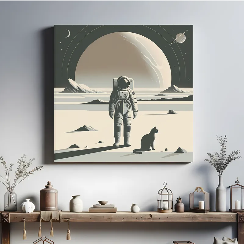 Cosmic Companionship | Illustrated Retro Space Art | LoveSpaceArt