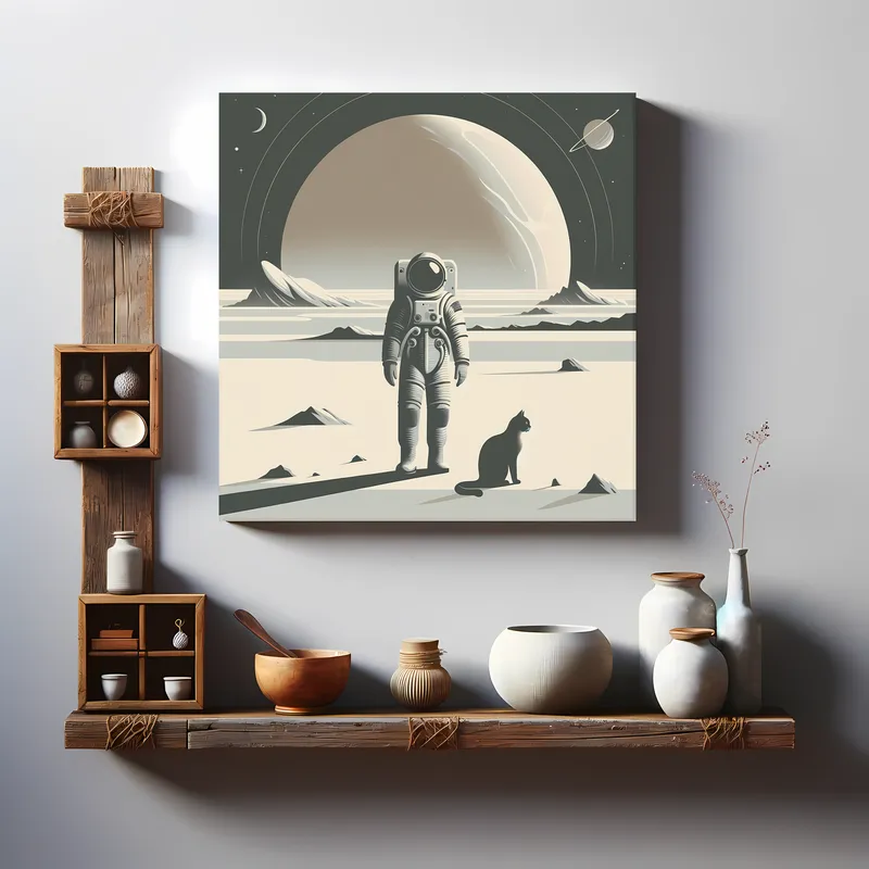 Cosmic Companionship | Illustrated Retro Space Art | LoveSpaceArt