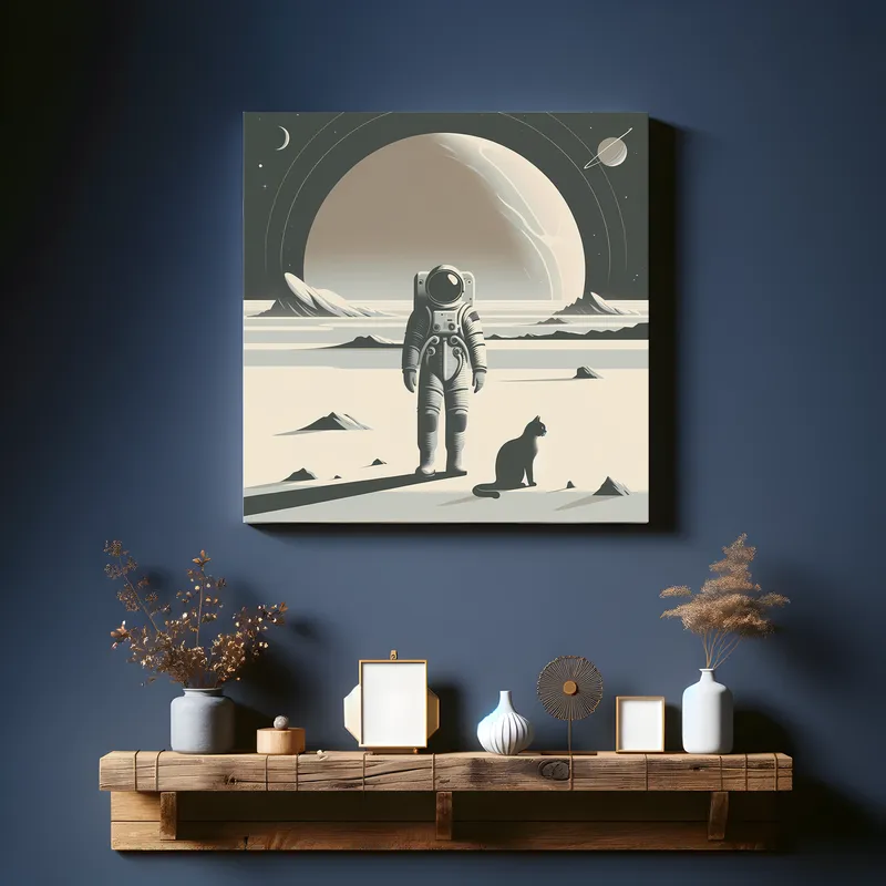 Cosmic Companionship | Illustrated Retro Space Art | LoveSpaceArt