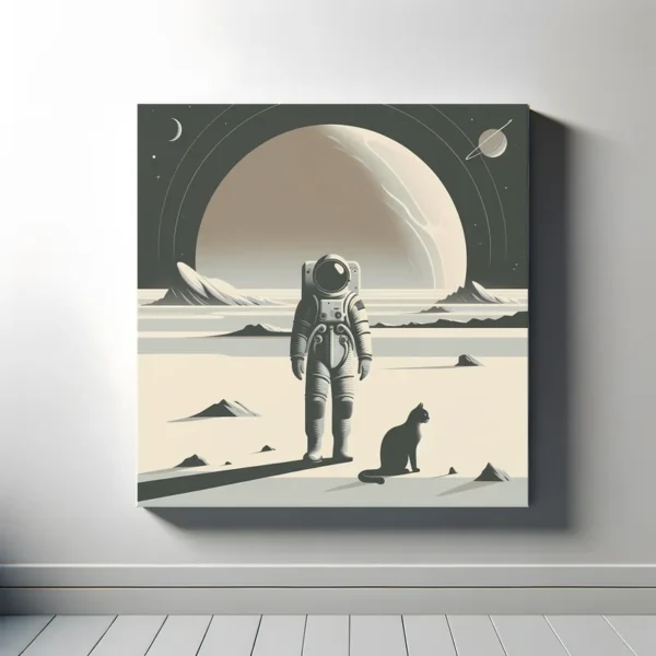 Cosmic Companionship | Illustrated Retro Space Art | LoveSpaceArt