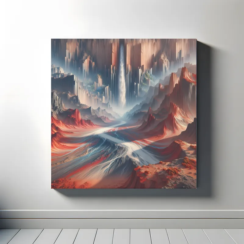 Crimson Cascade of the Martian Divide | Abstract Space Art | LoveSpaceArt