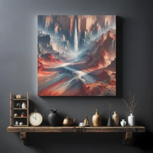 Crimson Cascade of the Martian Divide | Abstract Space Art | LoveSpaceArt