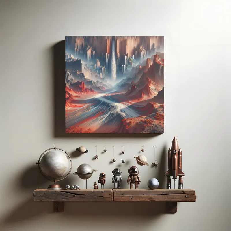 Crimson Cascade of the Martian Divide | Abstract Space Art | LoveSpaceArt