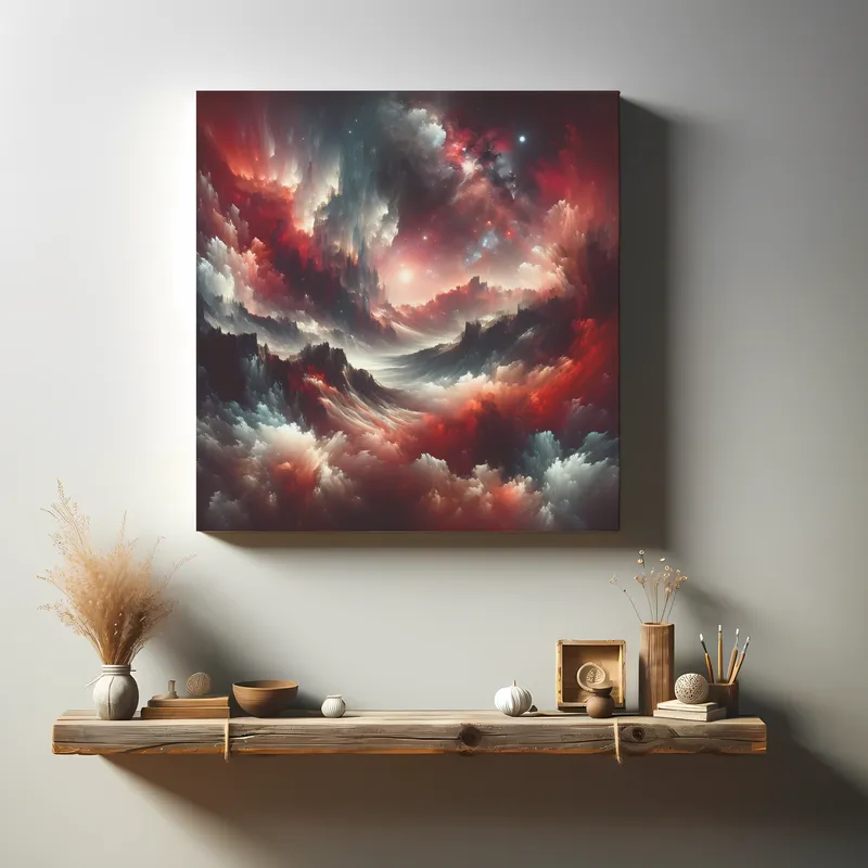 Crimson Nebula Horizons | Abstract Space Art | LoveSpaceArt