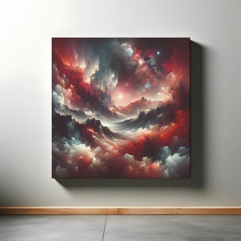 Crimson Nebula Horizons | Abstract Space Art | LoveSpaceArt