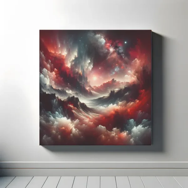 Crimson Nebula Horizons | Abstract Space Art | LoveSpaceArt