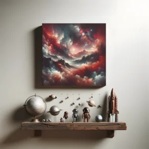 Crimson Nebula Horizons | Abstract Space Art | LoveSpaceArt