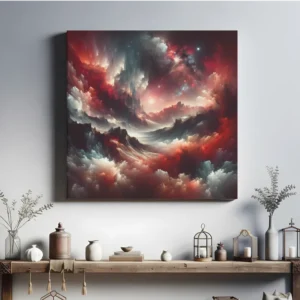 Crimson Nebula Horizons | Abstract Space Art | LoveSpaceArt