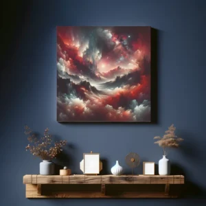 Crimson Nebula Horizons | Abstract Space Art | LoveSpaceArt