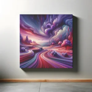 Crimson Twilight Reverie | Surreal Abstract Landscape Space Art Print | LoveSpaceArt