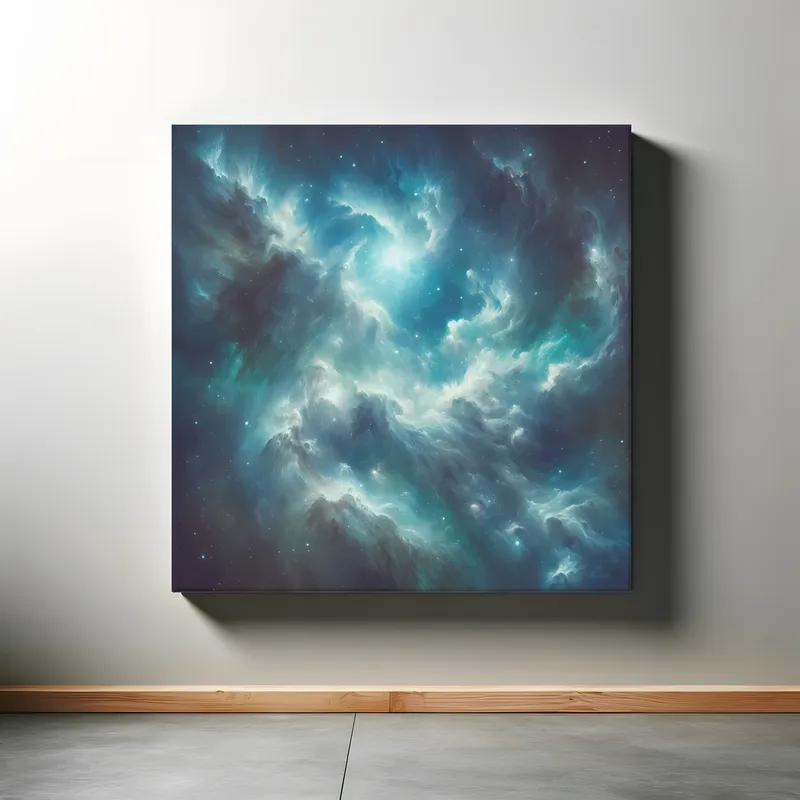 Ethereal Azure Whispers | Realistic Nebula Space Art Print | LoveSpaceArt