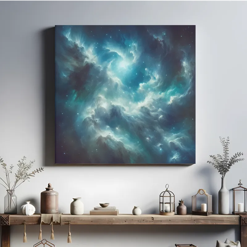 Ethereal Azure Whispers | Realistic Nebula Space Art Print | LoveSpaceArt