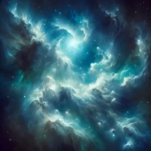 Ethereal Azure Whispers | Realistic Nebula Space Art Print | LoveSpaceArt 800