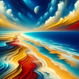 Ethereal Shores of Distant Tides | Abstract Space Art | LoveSpaceArt