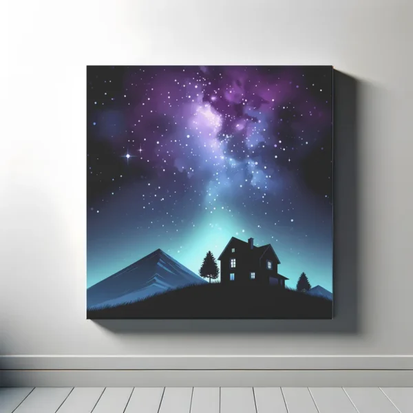 Galactic Haven Silhouette | Illustrated Landscape Space Art Print | LoveSpaceArt