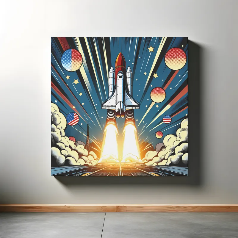 Galactic Launch Spectacle | Retro Rocket Space Art | LoveSpaceArt