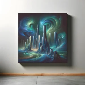 Luminous Swirls of Gaia City | Abstract Space Art | LoveSpaceArt