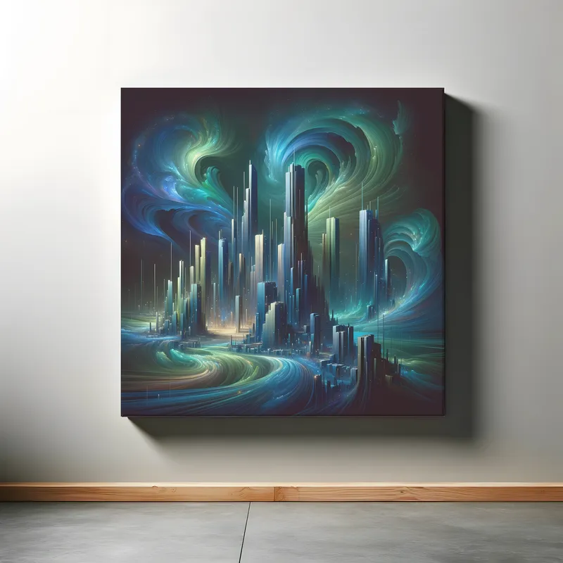 Luminous Swirls of Gaia City | Abstract Space Art | LoveSpaceArt