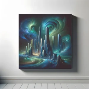 Luminous Swirls of Gaia City | Abstract Space Art | LoveSpaceArt