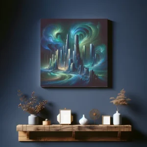 Luminous Swirls of Gaia City | Abstract Space Art | LoveSpaceArt