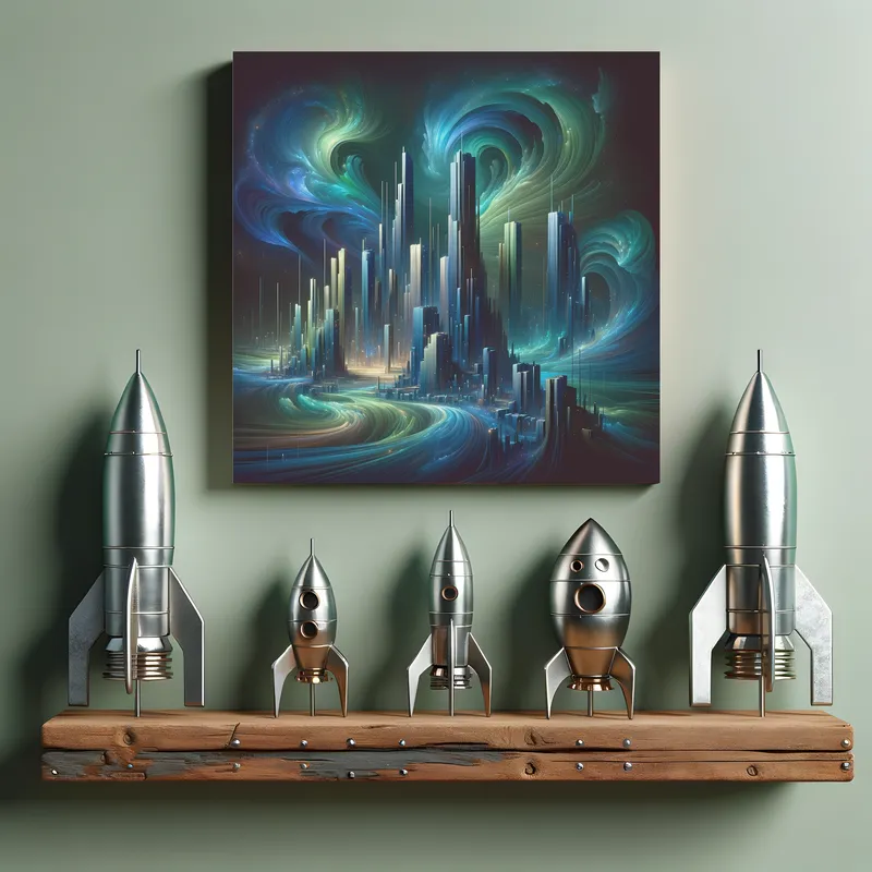 Luminous Swirls of Gaia City | Abstract Space Art | LoveSpaceArt