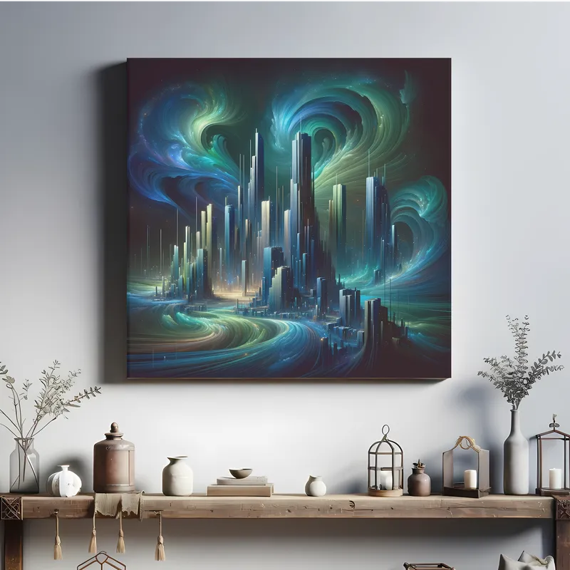 Luminous Swirls of Gaia City | Abstract Space Art | LoveSpaceArt