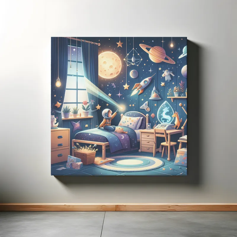 Lunar Play Dreams | Kids Illustrated Space Art | LoveSpaceArt