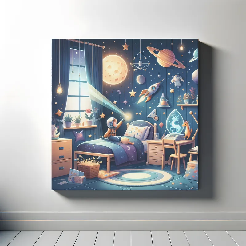 Lunar Play Dreams | Kids Illustrated Space Art | LoveSpaceArt