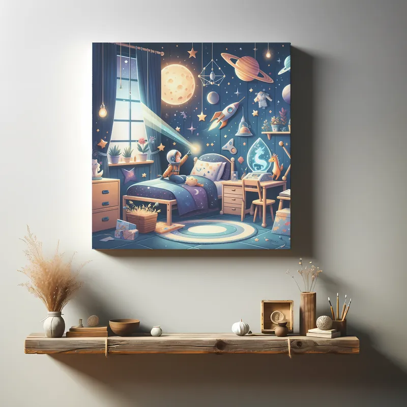 Lunar Play Dreams | Kids Illustrated Space Art | LoveSpaceArt