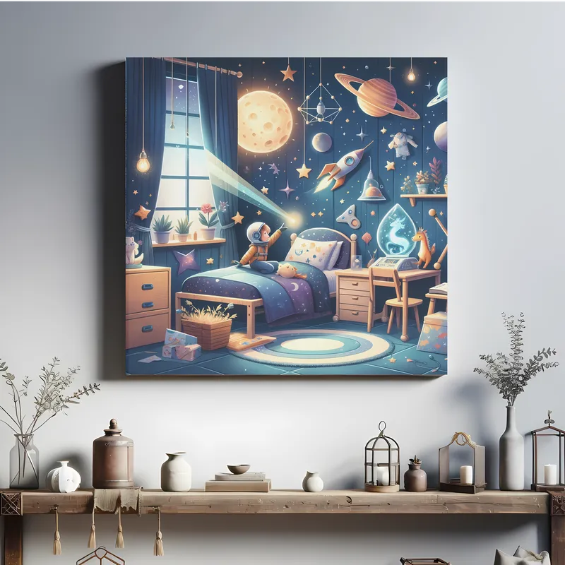 Lunar Play Dreams | Kids Illustrated Space Art | LoveSpaceArt