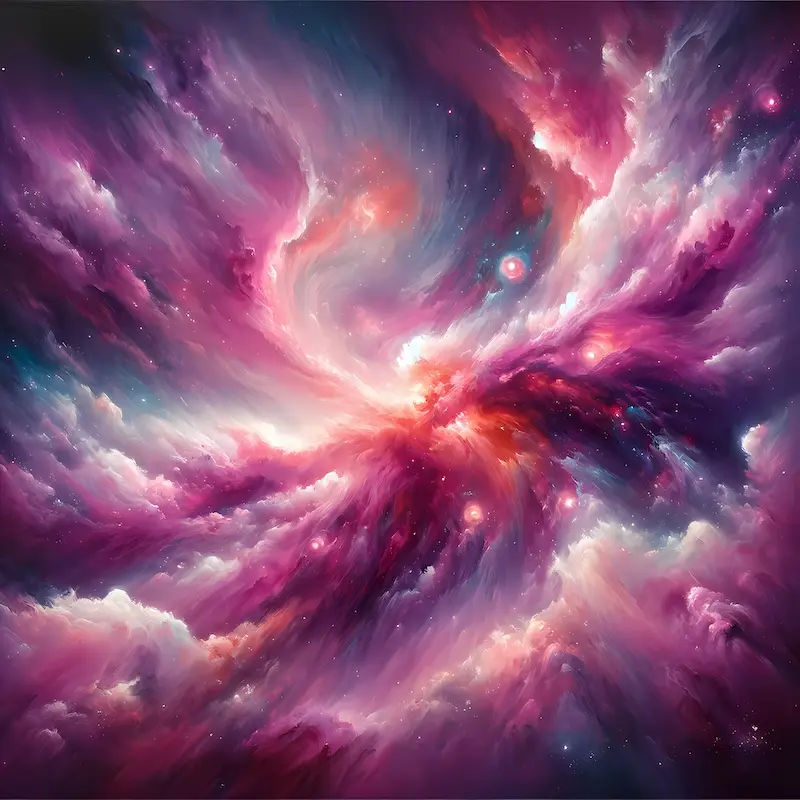 Nebulous Pink Clouds | Abstract Nebula Space Art Print | LoveSpaceArt 800