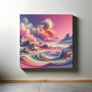 Pink Skies of the Unknown | Abstract Landscape Space Art Print | LoveSpaceArt